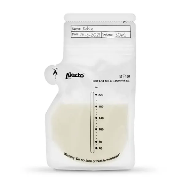 Alecto Moedermelk Bewaarzakjes 220ml-100stks BF100> Melk Bewaarzakjes