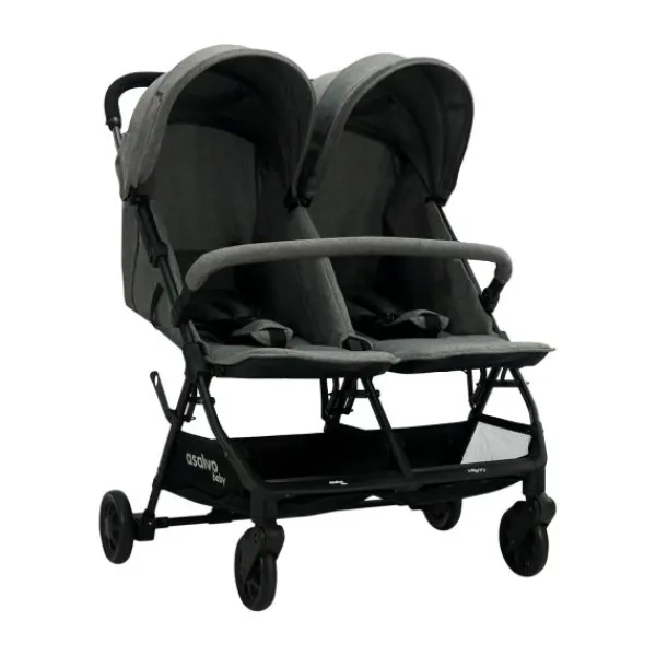 Asalvo Tweelingbuggy - Henry - Grey> Tweeling Buggy's