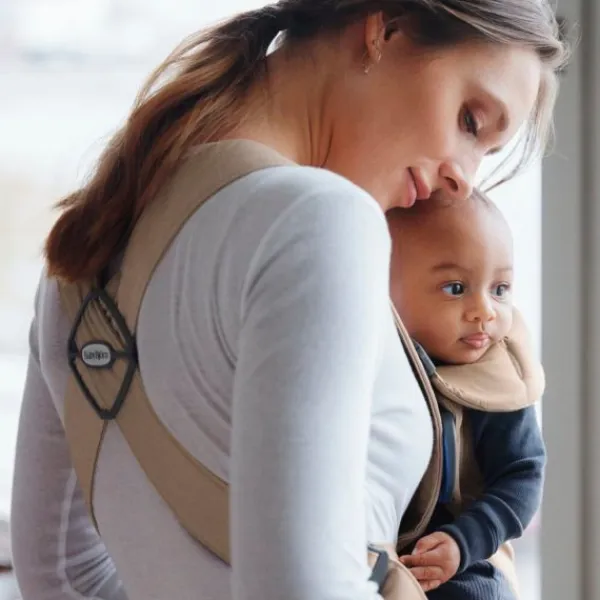 Baby Bjorn Draagzak Mini Geweven Beige> Buikdragers