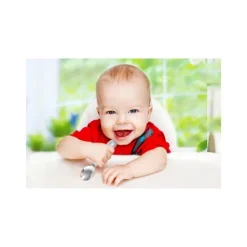 Babyjem Lepel En Vork Staal Grijs><noscript><img width=