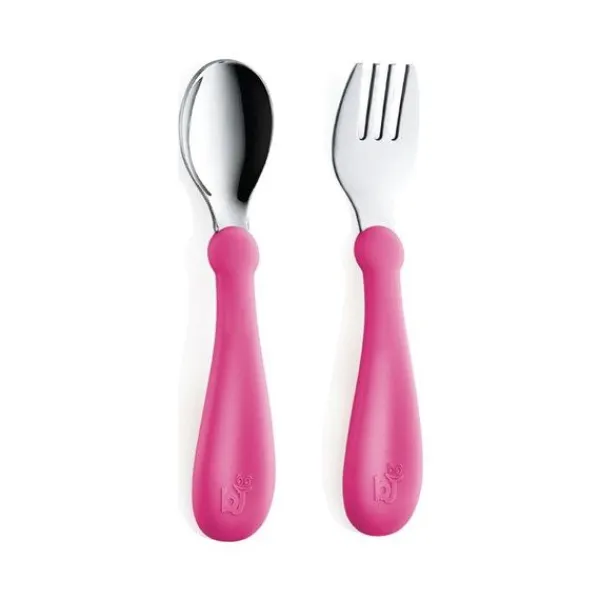 Babyjem Vork En Lepel Metaal Roze> Bestek
