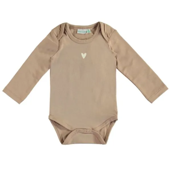 Babylook Heart Romper - Maat 50 - Warm Taupe> Rompertjes
