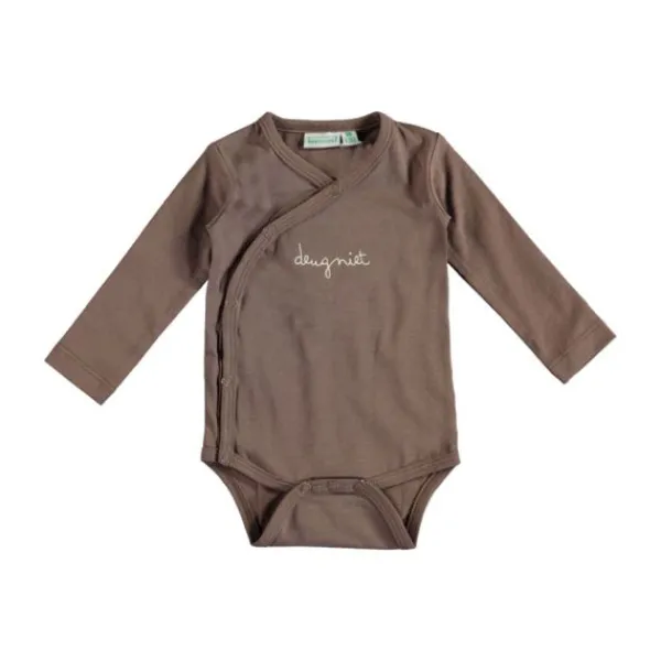 Babylook Overslag Romper - Mt.56 - Warm Taupe> Rompertjes