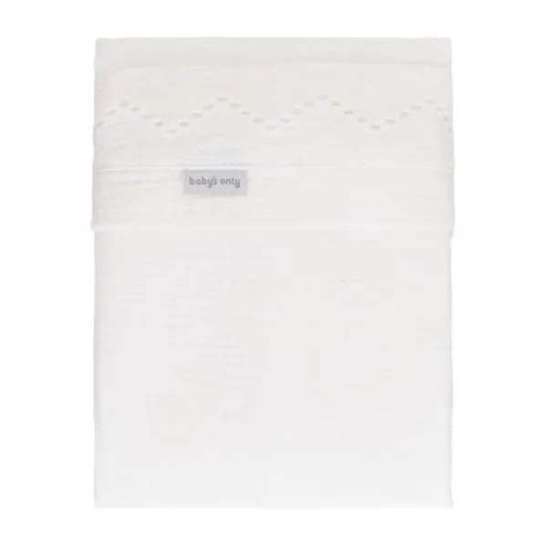 Baby's Only Wieglaken Broderie Calm Wit 80 x 100 cm> Wieglakens