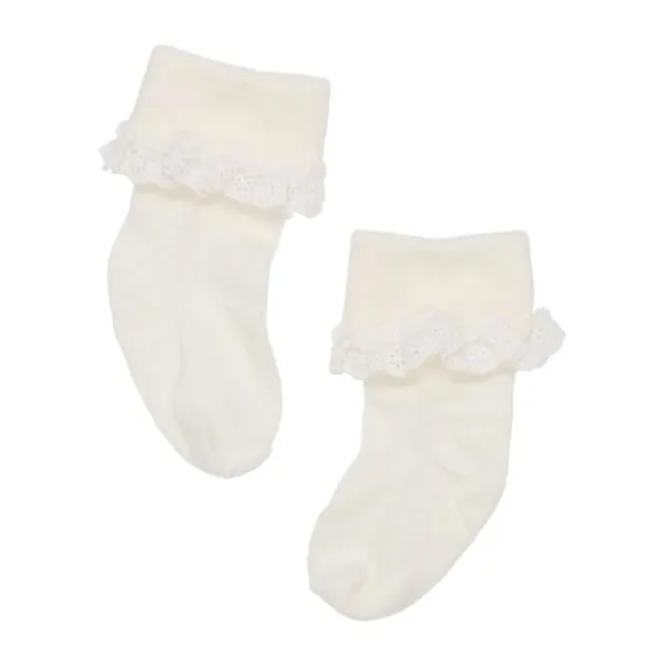 BD Collection Sokjes Kant - 3 Stuks - 0-6mnd - Multi Beige> Sokjes