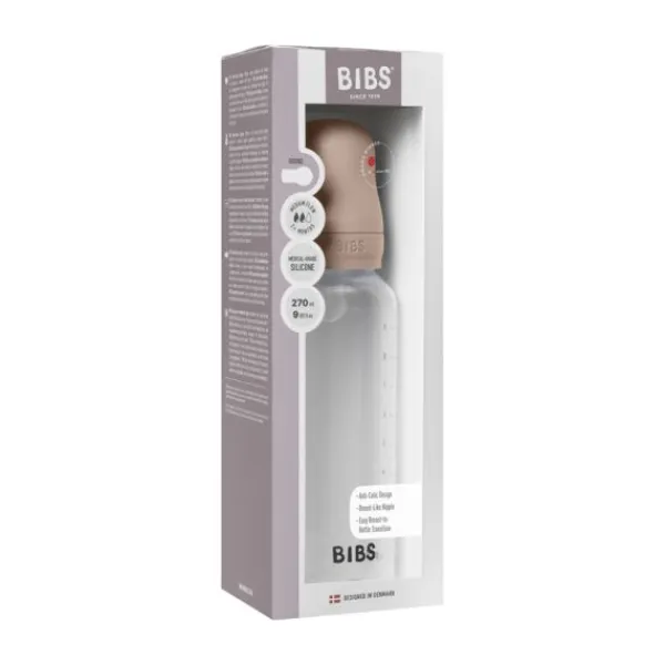 BIBS Fles - Medium Flow - 270 ml - Silicone - Blush - Ronde Speen> Flessen