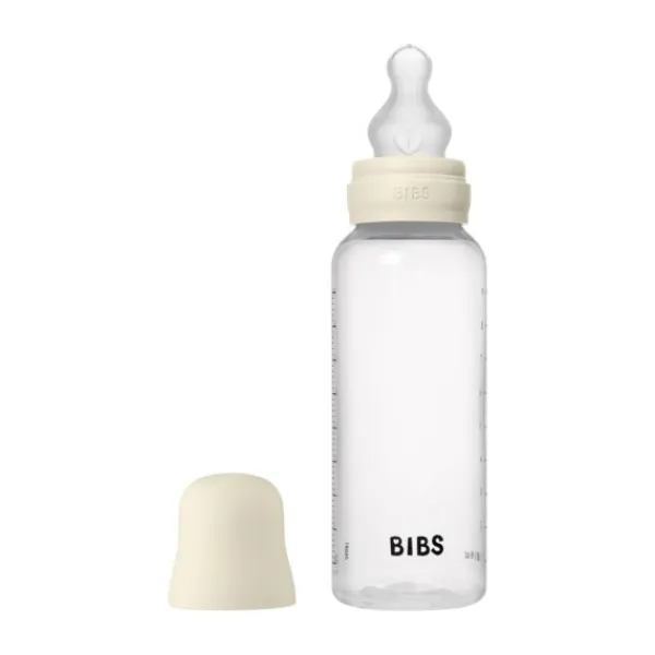 BIBS Fles - Medium Flow - 270 ml - Silicone - Blush - Ronde Speen> Flessen