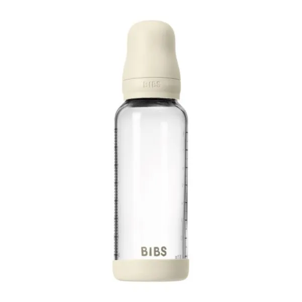 BIBS Fles - Medium Flow - 240 ml - Glas/Latex - Ivory> Flessen