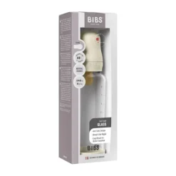 BIBS Fles - Medium Flow - 240 ml - Glas/Latex - Ivory><noscript><img width=