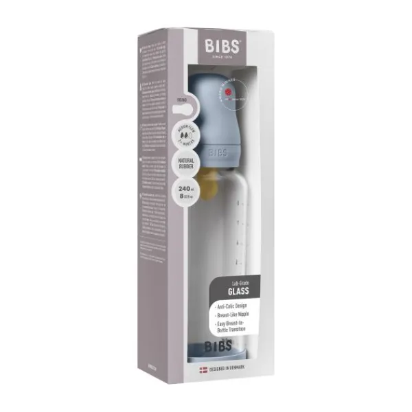 BIBS Fles - Medium Flow - 240 ml - Glas/Latex - Ivory> Flessen