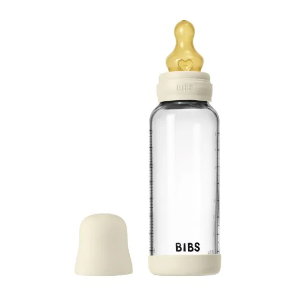 BIBS Fles - Medium Flow - 240 ml - Glas/Latex - Ivory> Flessen