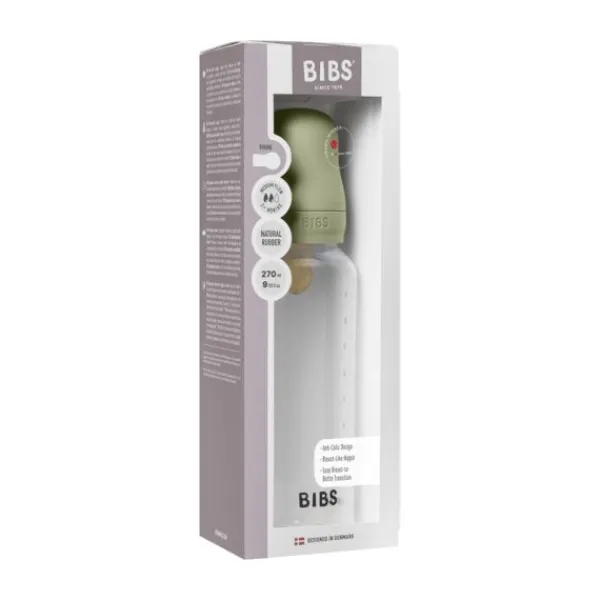 BIBS Fles - Medium Flow - 270 ml - Latex - Sage - Ronde Speen> Flessen