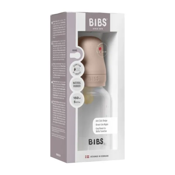 BIBS Fles - Slow Flow - 150 ml - Latex - Ivory - Ronde Speen> Flessen