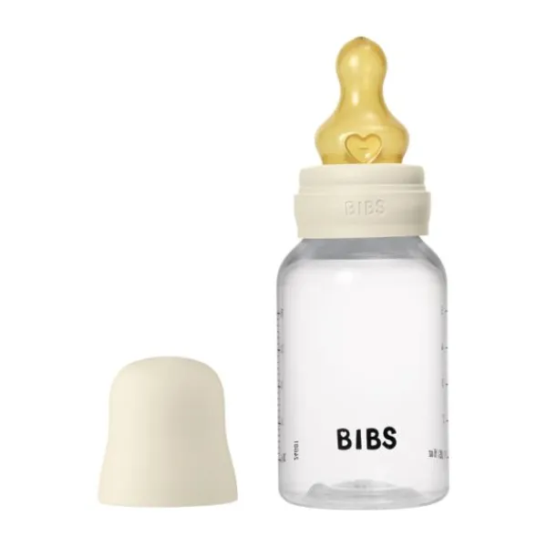 BIBS Fles - Slow Flow - 150 ml - Latex - Ivory - Ronde Speen> Flessen