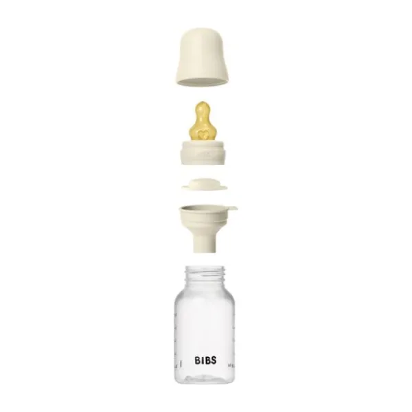 BIBS Fles - Slow Flow - 150 ml - Latex - Ivory - Ronde Speen> Flessen