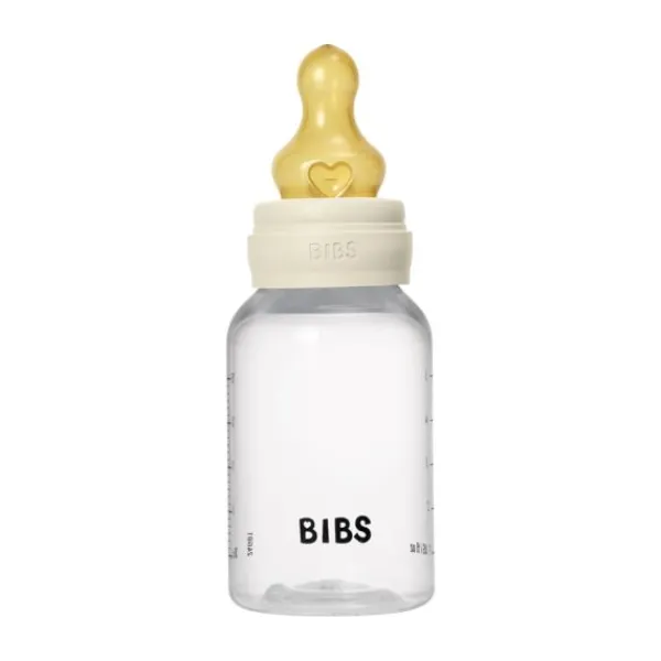 BIBS Fles - Slow Flow - 150 ml - Latex - Ivory - Ronde Speen> Flessen