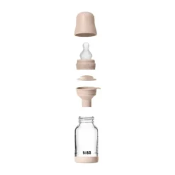 BIBS Fles - Slow Flow - Ronde Speen - 120 ml - Glas/Silicone - Baby Blue><noscript><img width=