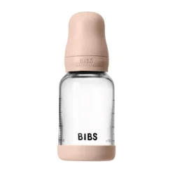BIBS Fles - Slow Flow - Ronde Speen - 120 ml - Glas/Latex - Baby Blue><noscript><img width=