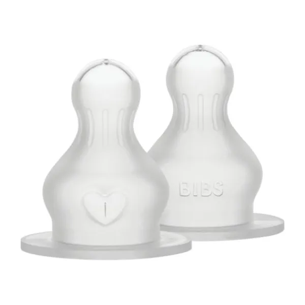 BIBS Flesspeen Rond - Slow Flow - 2 Pack - Silicone> Flessen