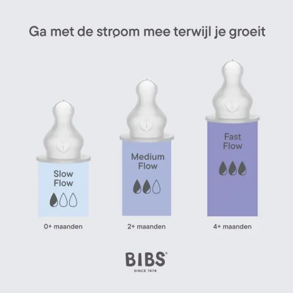 BIBS Flesspeen Rond - Slow Flow - 2 Pack - Silicone> Flessen