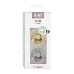 BIBS Fopspeen Latex Symmetrical Vanilla / Cloud Size 2 (2-Pack)> Fopspenen 12+ Maanden|Fopspenen 6+ Maanden