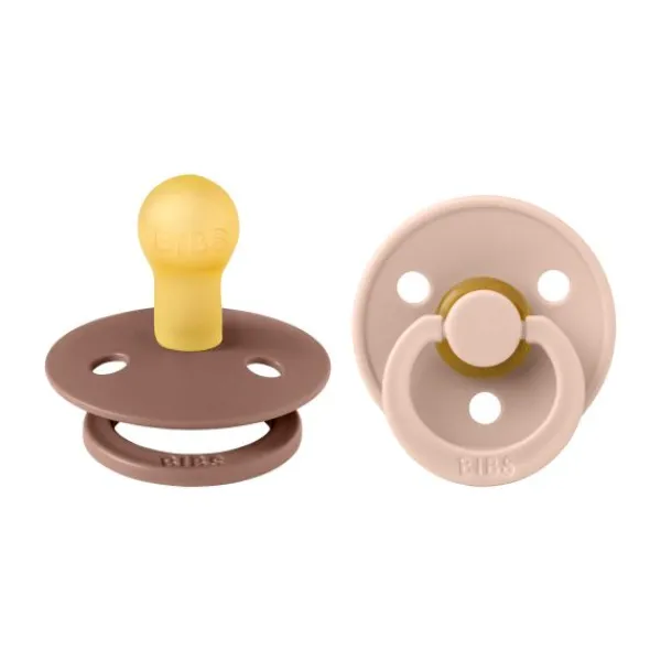 BIBS Fopspeen Round 0-6mnd Dark Oak/Ivory (2 stuks)> Fopspenen 0-6 Maanden|Fopspenen 12+ Maanden