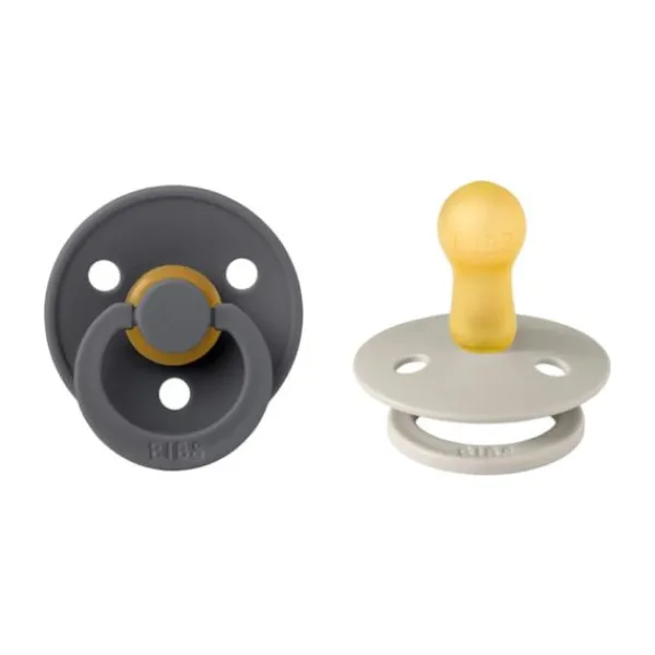 BIBS Fopspeen Round 0-6mnd Dark Oak/Ivory (2 stuks)> Fopspenen 0-6 Maanden|Fopspenen 12+ Maanden