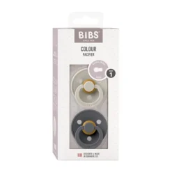 BIBS Fopspeen Round 0-6mnd Dark Oak/Ivory (2 stuks)><noscript><img width=