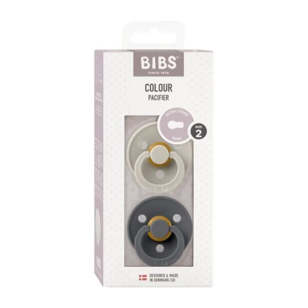 BIBS Fopspeen Round 0-6mnd Dark Oak/Ivory (2 stuks)> Fopspenen 0-6 Maanden|Fopspenen 12+ Maanden