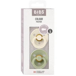 BIBS Fopspeen Round 0-6mnd Dark Oak/Ivory (2 stuks)><noscript><img width=