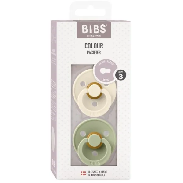 BIBS Fopspeen Round 0-6mnd Dark Oak/Ivory (2 stuks)> Fopspenen 0-6 Maanden|Fopspenen 12+ Maanden