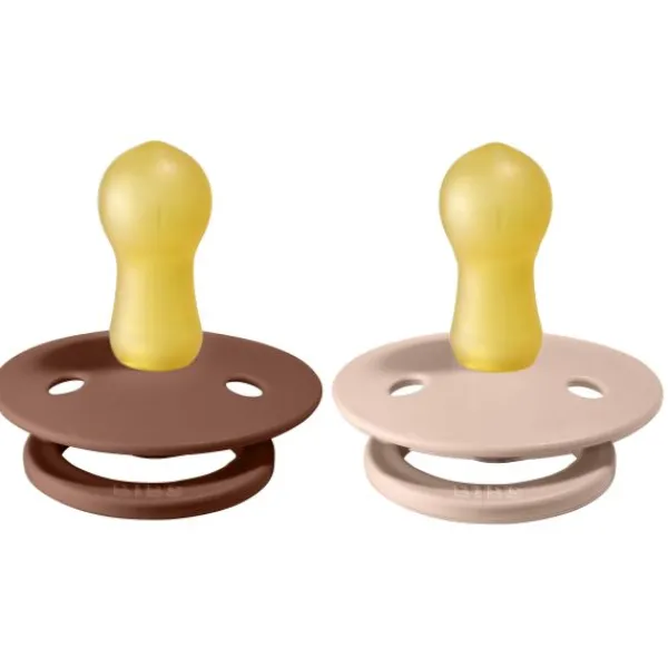 BIBS Fopspeen Round 0-6mnd Dark Oak/Ivory (2 stuks)> Fopspenen 0-6 Maanden|Fopspenen 12+ Maanden
