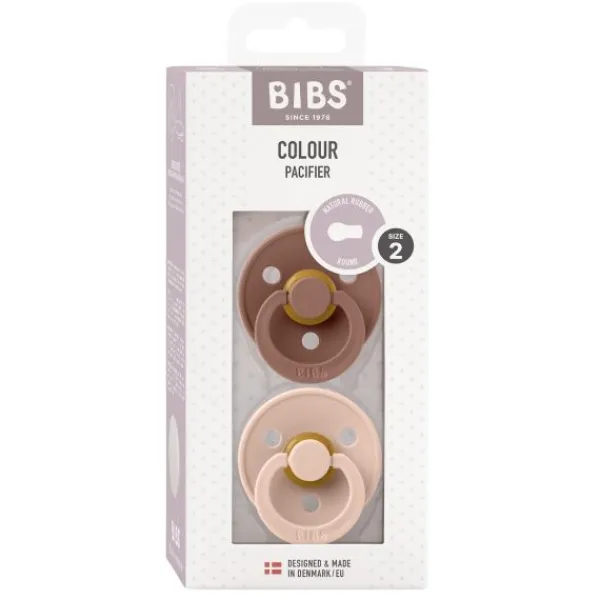 BIBS Fopspeen Round 0-6mnd Dark Oak/Ivory (2 stuks)> Fopspenen 0-6 Maanden|Fopspenen 12+ Maanden