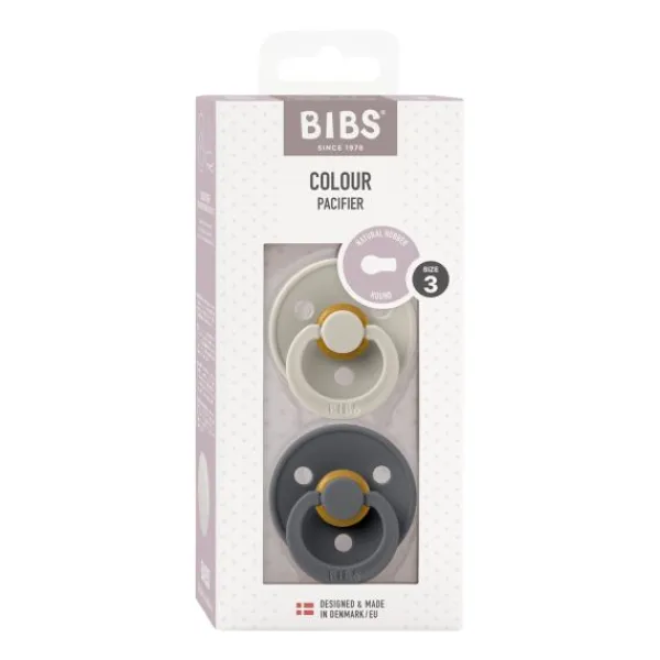 BIBS Fopspeen Round 0-6mnd Dark Oak/Ivory (2 stuks)> Fopspenen 0-6 Maanden|Fopspenen 12+ Maanden
