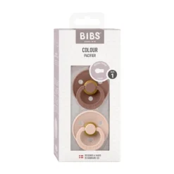 BIBS Fopspeen Round 0-6mnd Dark Oak/Ivory (2 stuks)><noscript><img width=