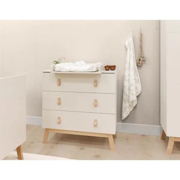 Bopita Meegroeibed 70 x 140 cm - Commode - Lines - Dune / Natural> Complete Babykamers|Ladekasten