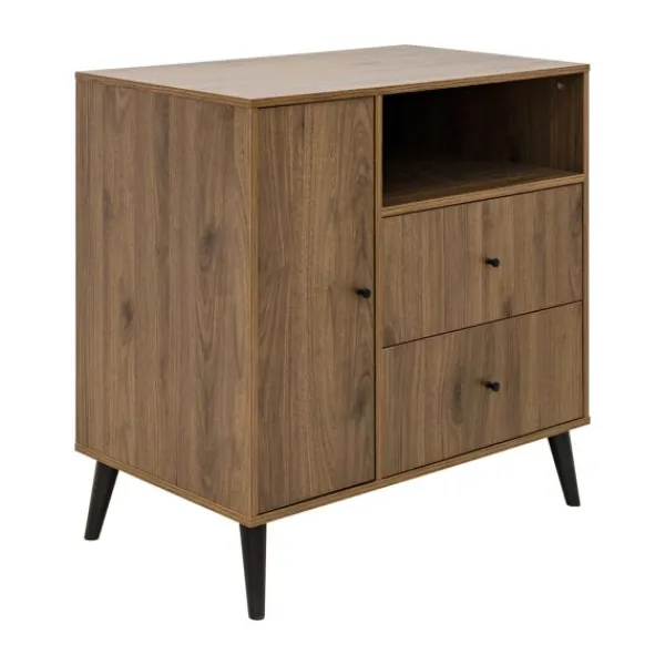 Bopita Zara Bladvergroter - Walnoot/Zwart> Complete Babykamers|Ladekasten
