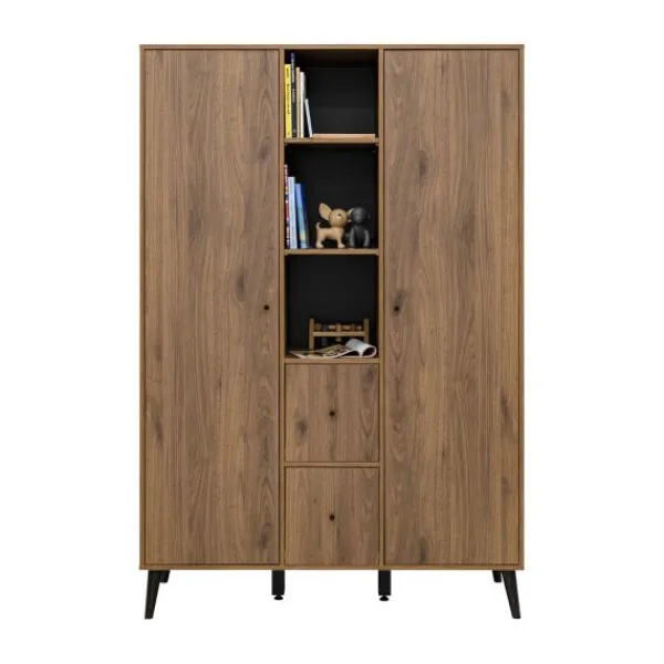 Bopita Zara Bladvergroter - Walnoot/Zwart> Complete Babykamers|Ladekasten