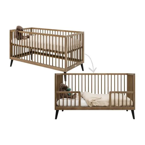 Bopita Zara Bladvergroter - Walnoot/Zwart> Complete Babykamers|Ladekasten