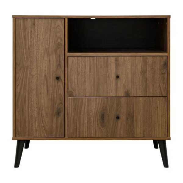 Bopita Zara Bladvergroter - Walnoot/Zwart> Complete Babykamers|Ladekasten