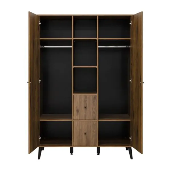 Bopita Zara Bladvergroter - Walnoot/Zwart> Complete Babykamers|Ladekasten