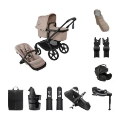Bugaboo Fox 5 Renew Kinderwagen 4-in-1 - Newborn Bundel - Black / Deep Indigo><noscript><img width=