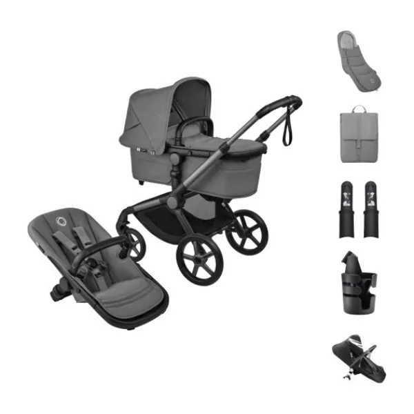 Bugaboo Fox 5 Renew Kinderwagen 2-in-1 - Essential Bundel - Black / Deep Indigo> Wandelwagens|Complete Kinderwagens