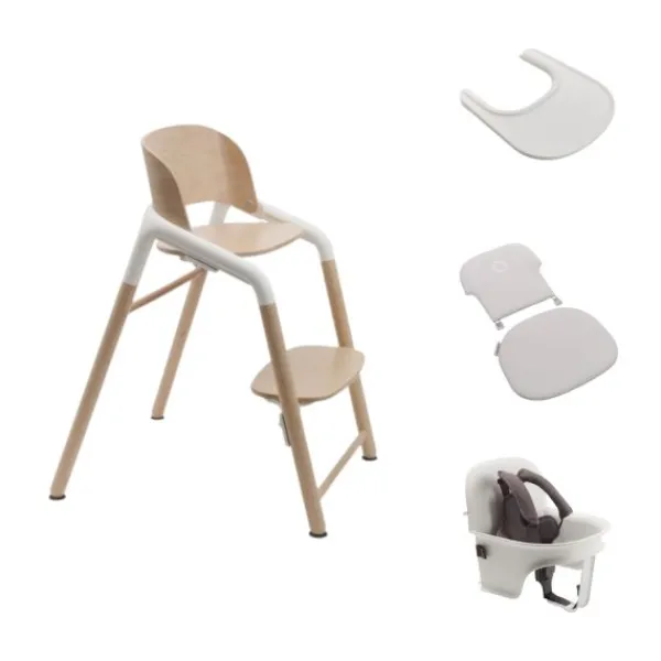 Bugaboo Giraffe Kinderstoel Compleet Bundel - Wood/Grey> Houten Kinderstoelen