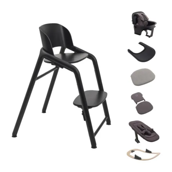 Bugaboo Giraffe Kinderstoel Ultimate Bundel – Wood/Grey> Houten Kinderstoelen