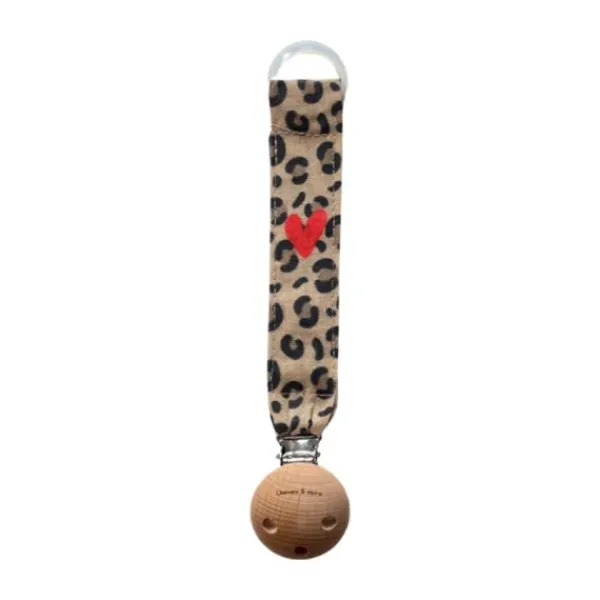 Chewies & More Leopard Heart Speenkoord> Fopspeenhouders
