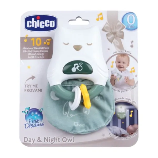 Chicco Rammelaar En Nachtlampje Uil Dag En Nacht> Nachtlampen