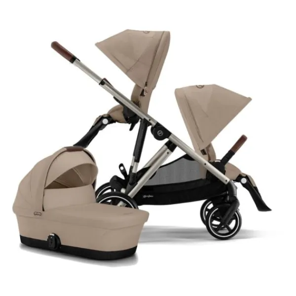 Cybex Duowagen Gazelle S Seashell Beige - Light Beige> Tweeling Kinderwagens|Duo Kinderwagens
