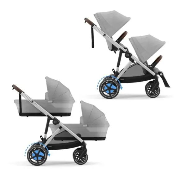 Cybex Duowagen Gazelle S Seashell Beige - Light Beige> Tweeling Kinderwagens|Duo Kinderwagens