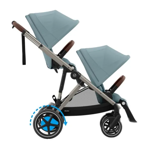 Cybex eGazelle S Almond Beige/Beige> Tweeling Kinderwagens|Duo Kinderwagens